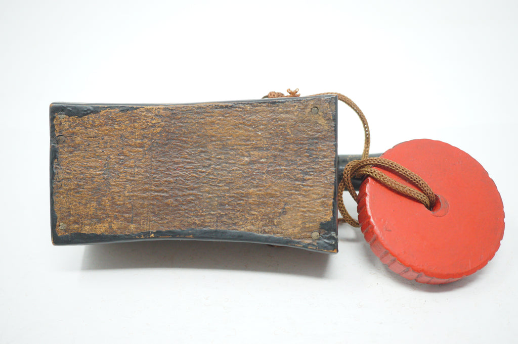 Japanese Kayaku-Ire Gunpowder Flask with Netsuke Antique Original from Japan 1223F11