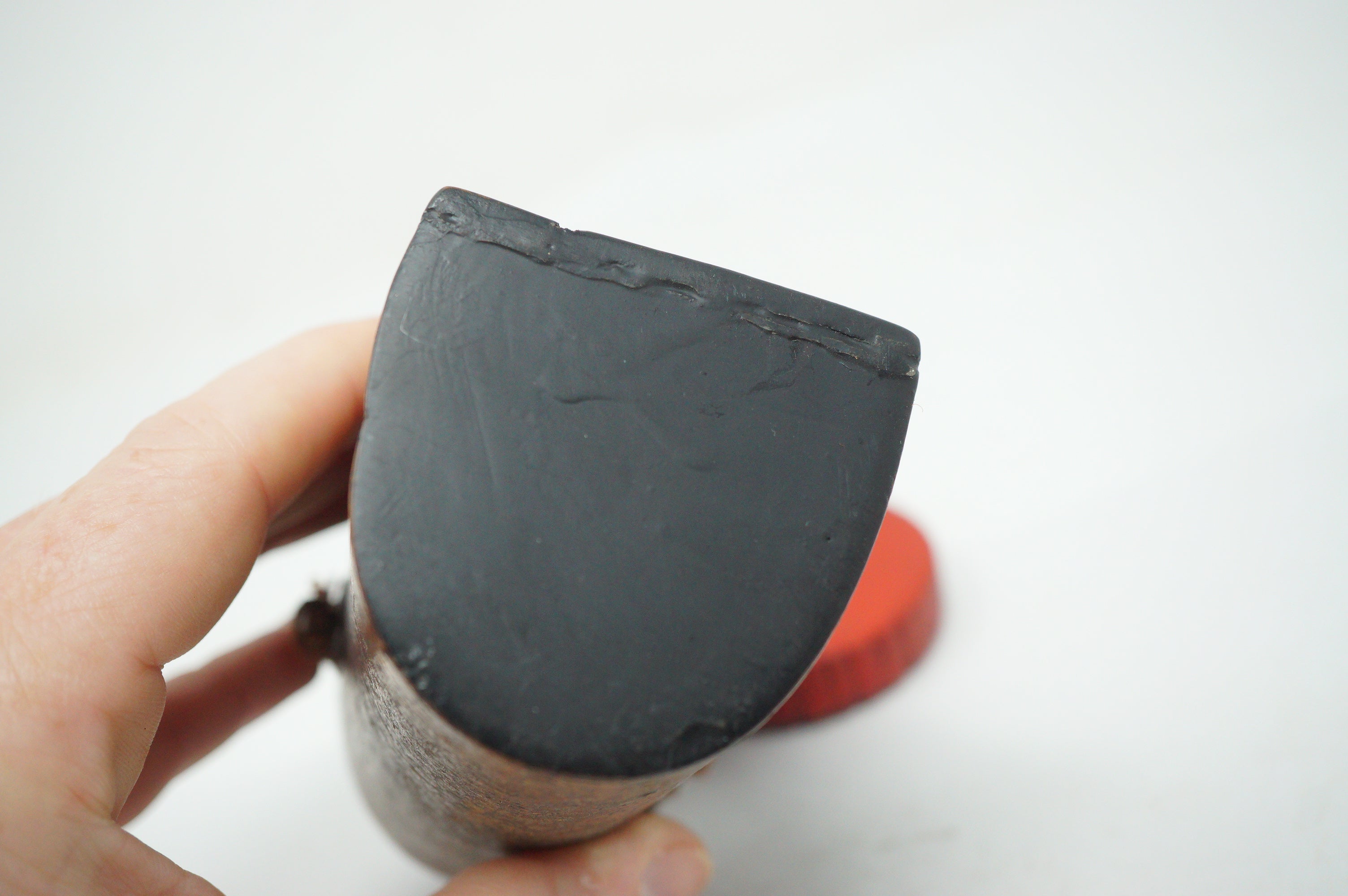 Japanese Kayaku-Ire Gunpowder Flask with Netsuke Antique Original from Japan 1223F11