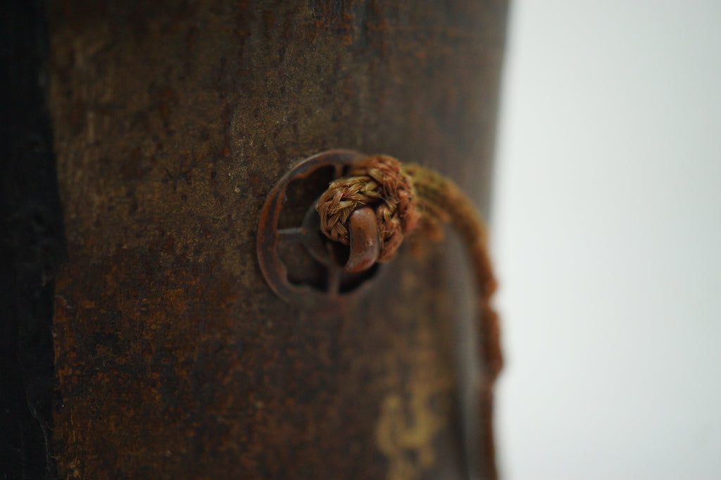 Japanese Kayaku-Ire Gunpowder Flask with Netsuke Antique Original from Japan 1223F11