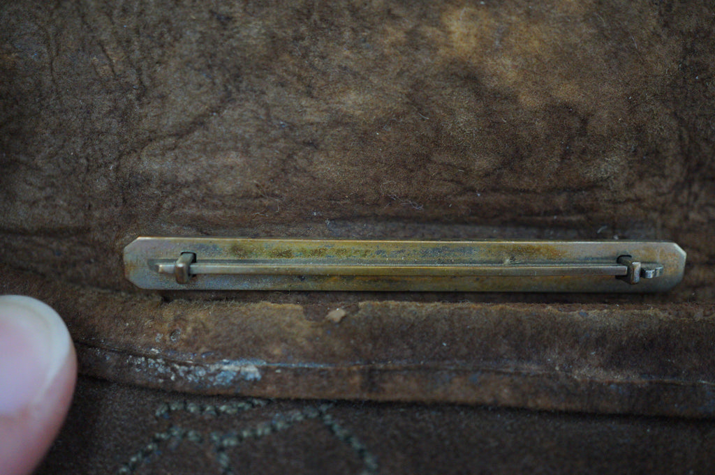 Antiker Tabak-Ire Lederbeutel mit feinen Ornamenten Original aus Japan 0618F11