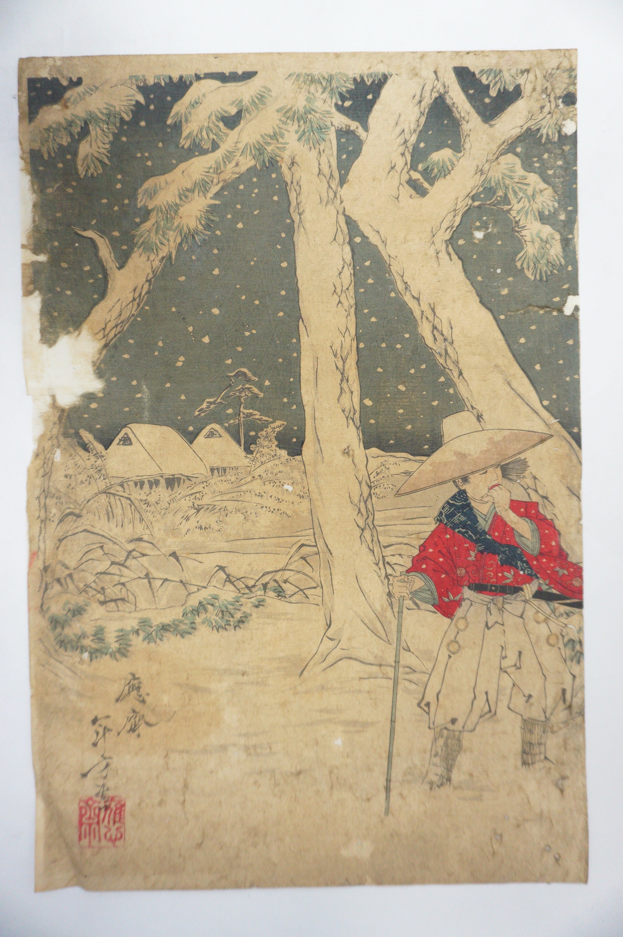 Japanischer Holzschnitt Original 3 Blätter von Mizuno Toshikata aus Japan 1115D11