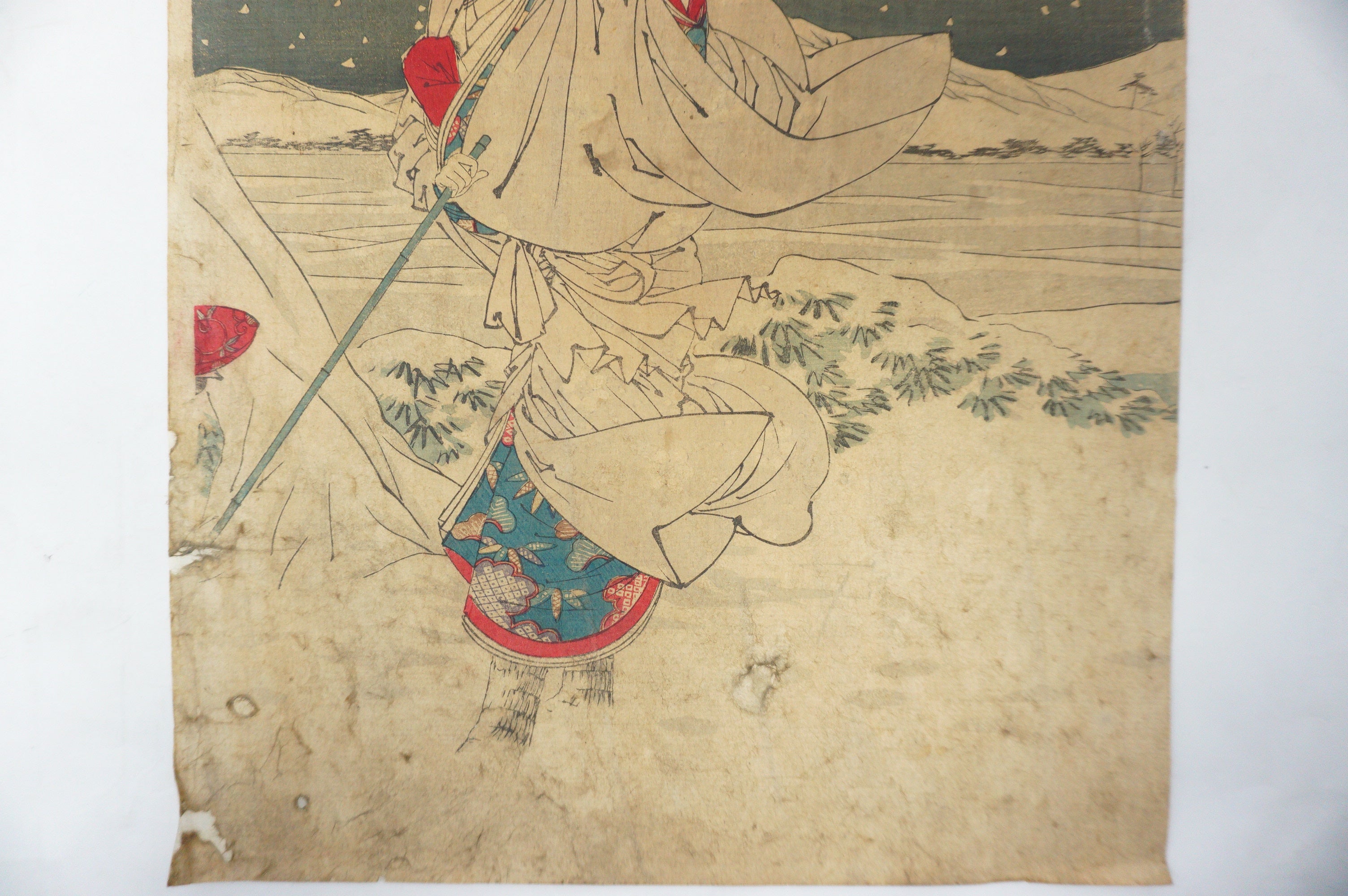Japanischer Holzschnitt Original 3 Blätter von Mizuno Toshikata aus Japan 1115D11