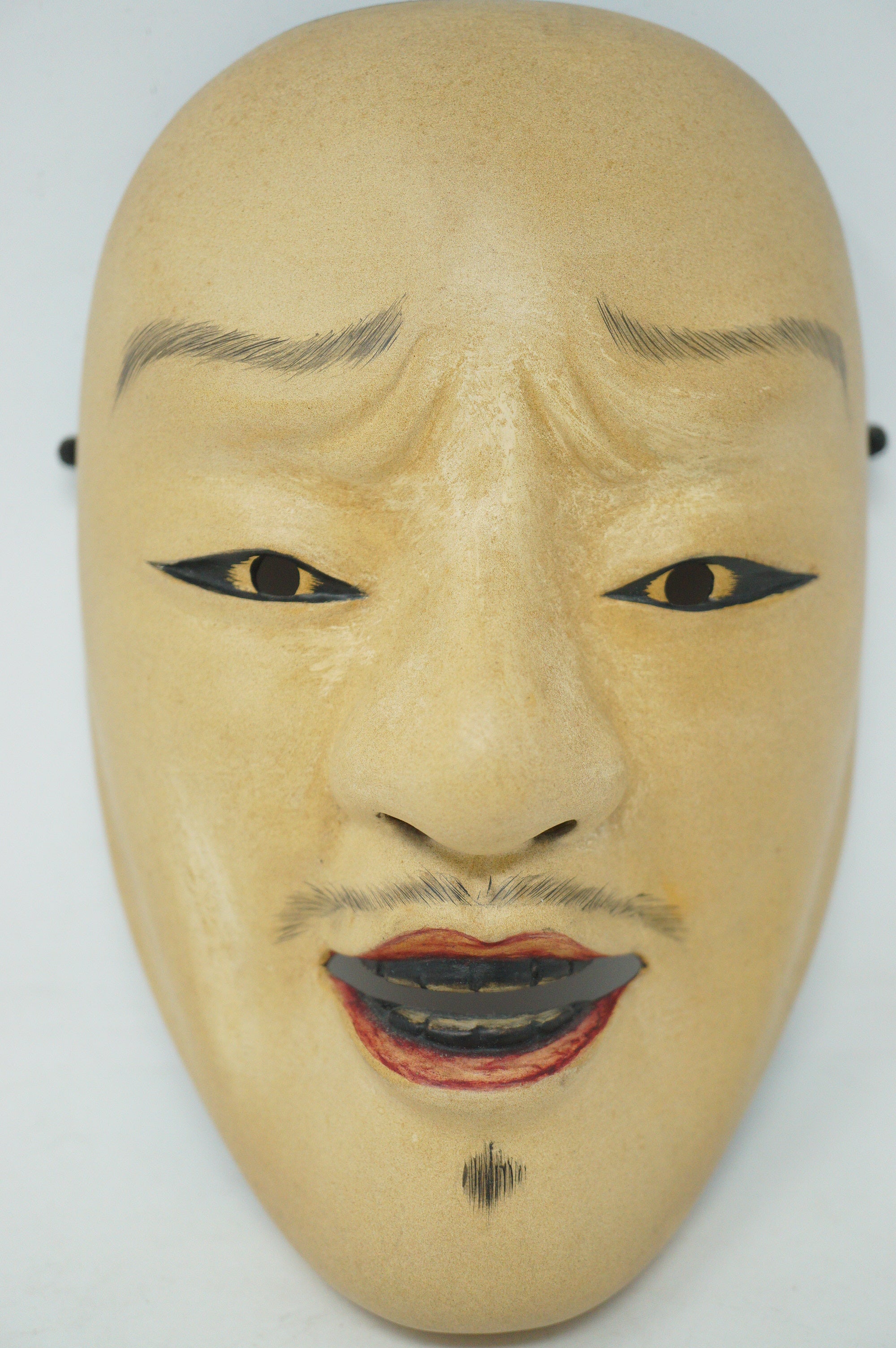 Handgefertigte japanische Noh-Theatermaske aus Holz – Mann 0602D11