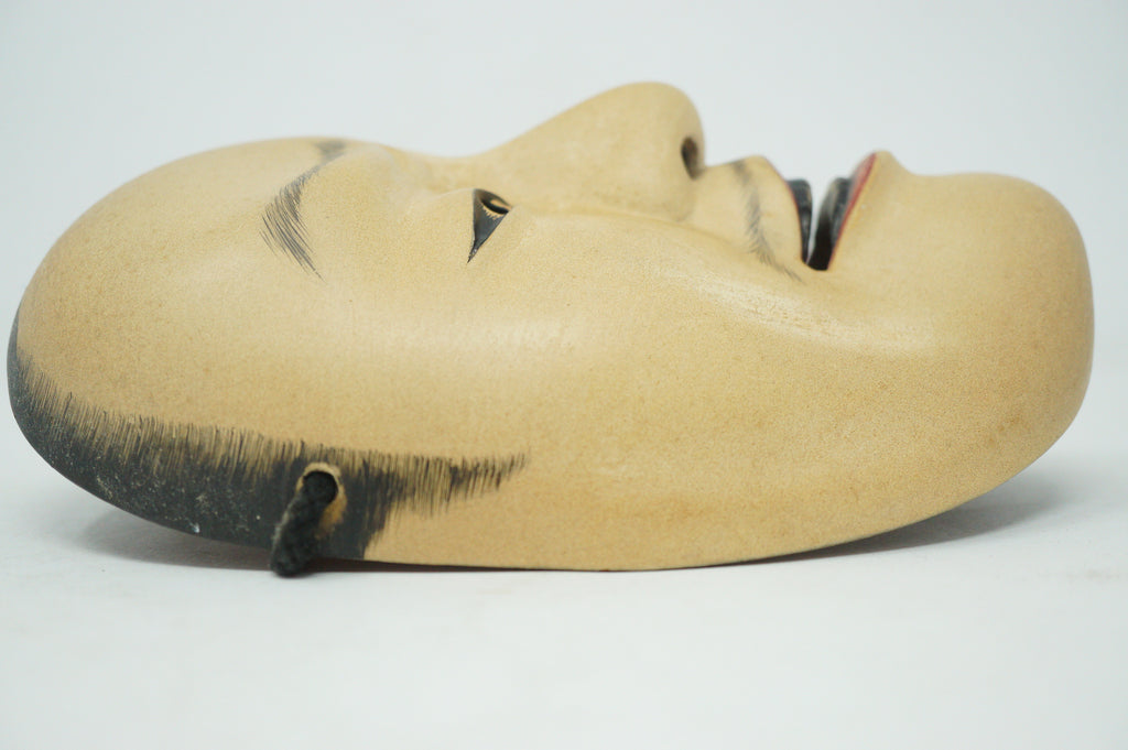 Handgefertigte japanische Noh-Theatermaske aus Holz – Mann 0602D11