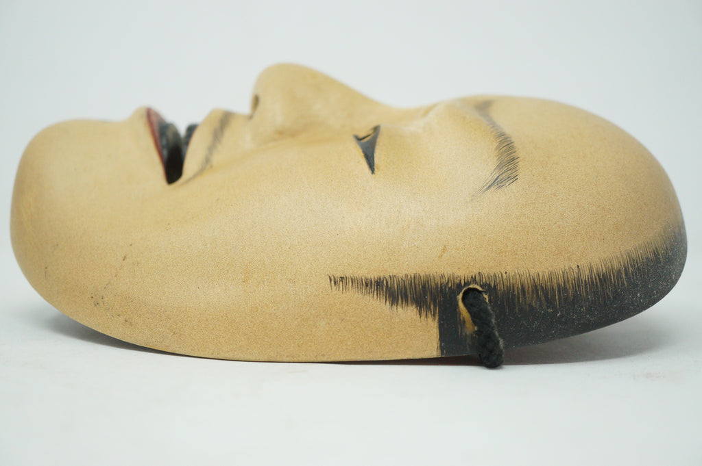 Handgefertigte japanische Noh-Theatermaske aus Holz – Mann 0602D11