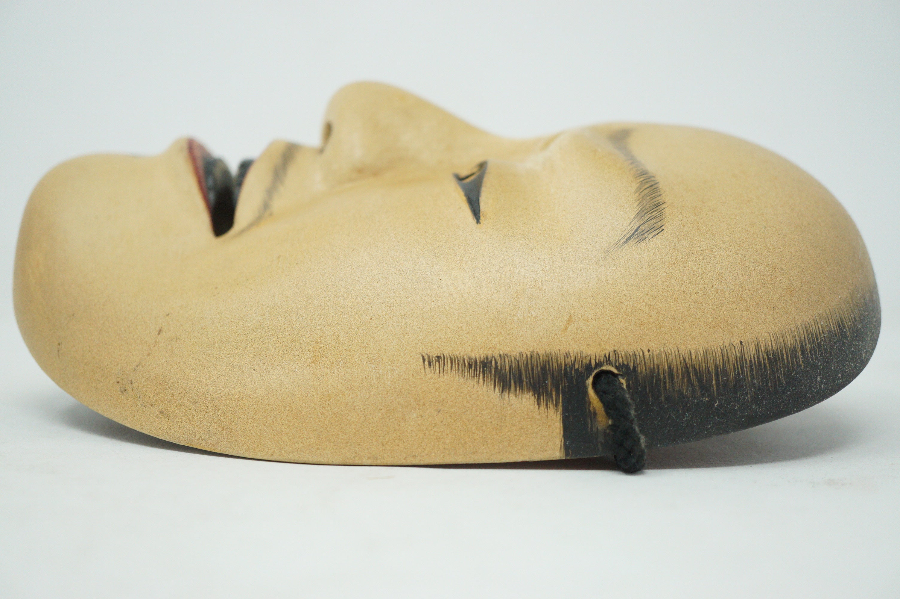 Handgefertigte japanische Noh-Theatermaske aus Holz – Mann 0602D11