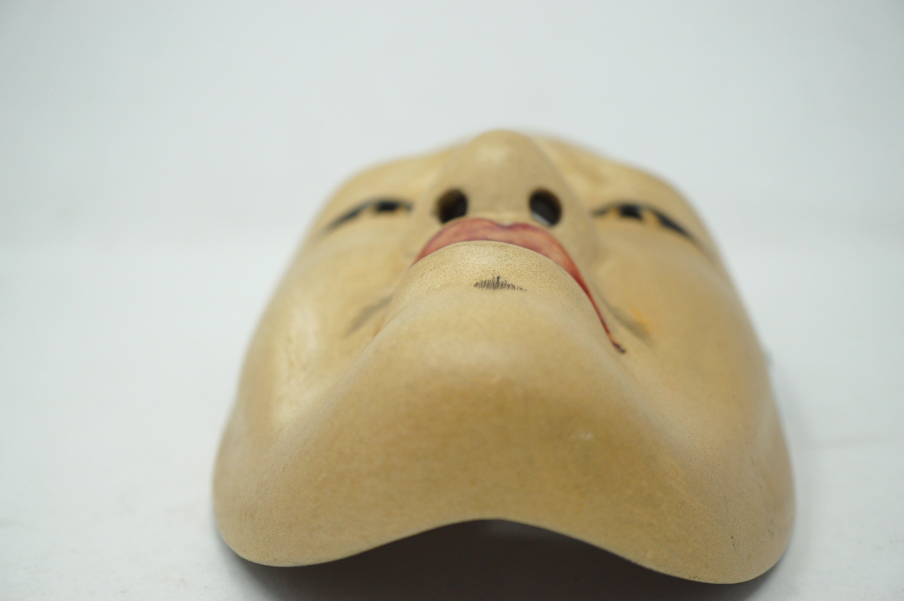 Handgefertigte japanische Noh-Theatermaske aus Holz – Mann 0602D11