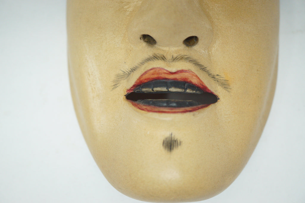 Handgefertigte japanische Noh-Theatermaske aus Holz – Mann 0602D11