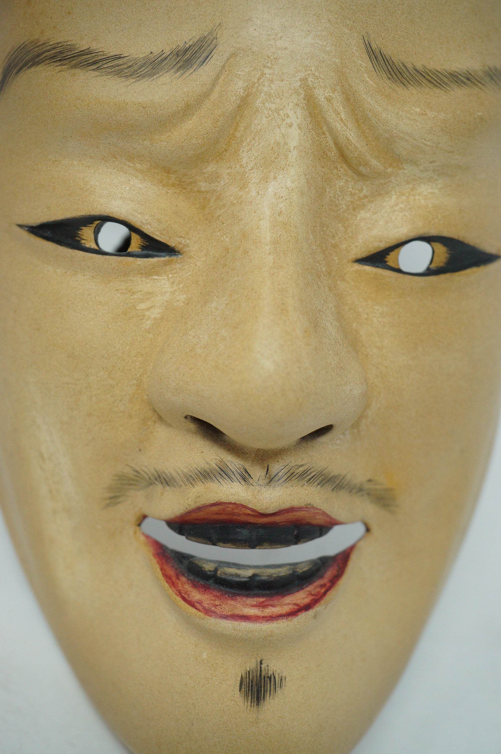Handgefertigte japanische Noh-Theatermaske aus Holz – Mann 0602D11