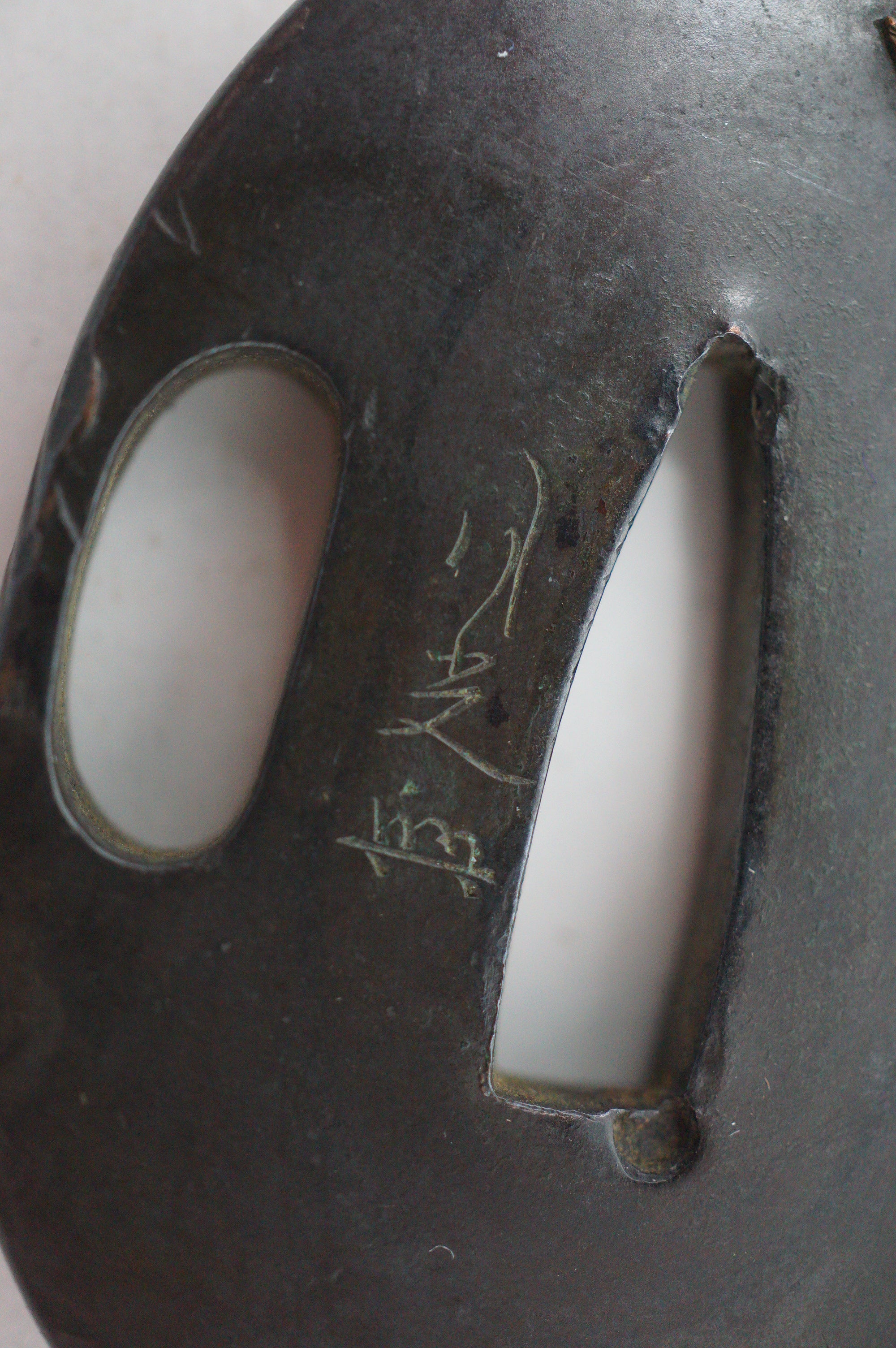 Japanese Tsuba Bronze Tanto Guard with fine Images & Signed 1201F12