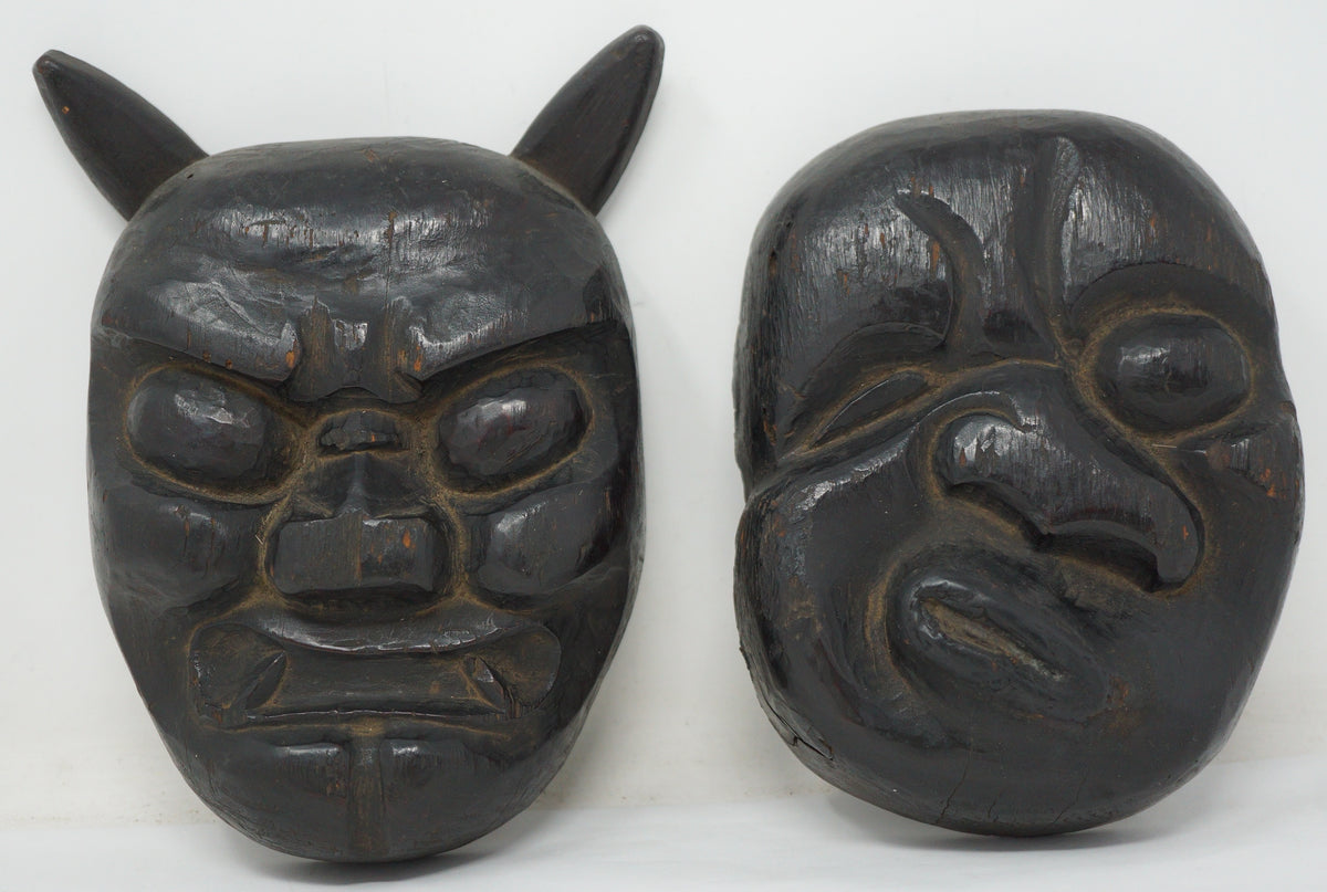 Japanese Mask Set Wooden Unique & Original Handcrafted from Japan 0910 ...