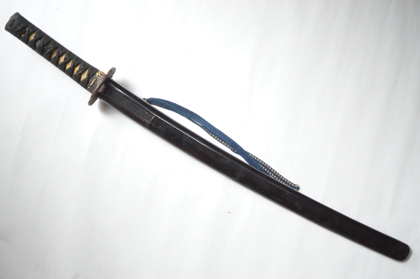 Japanese Wakizashi Sword with Gold & Silver Inlays Antique Original from Japan 0925E12