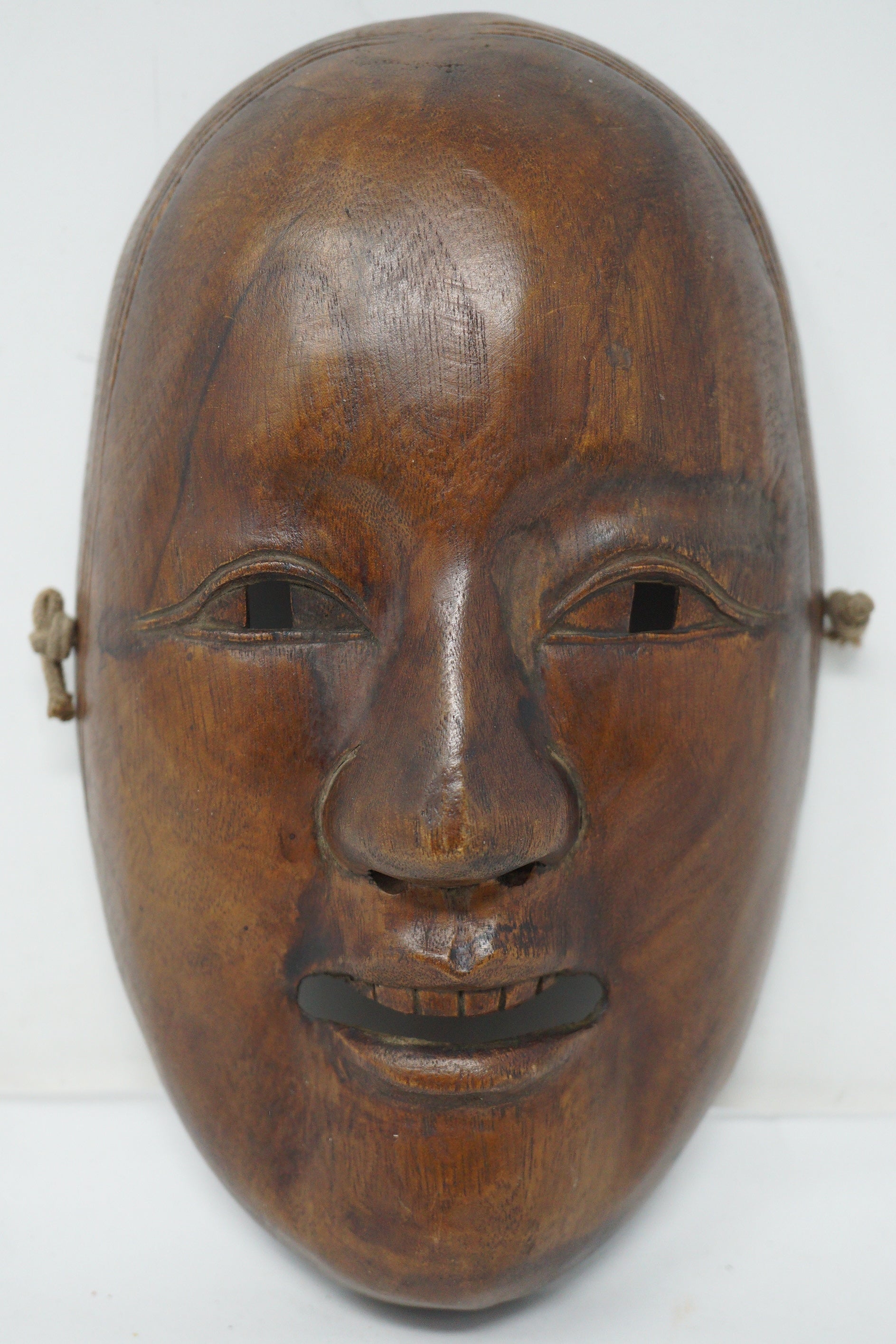Japanische Noh-Theatermaske im Fukai-Stil aus Holz &amp; signiert aus Japan 0112F13