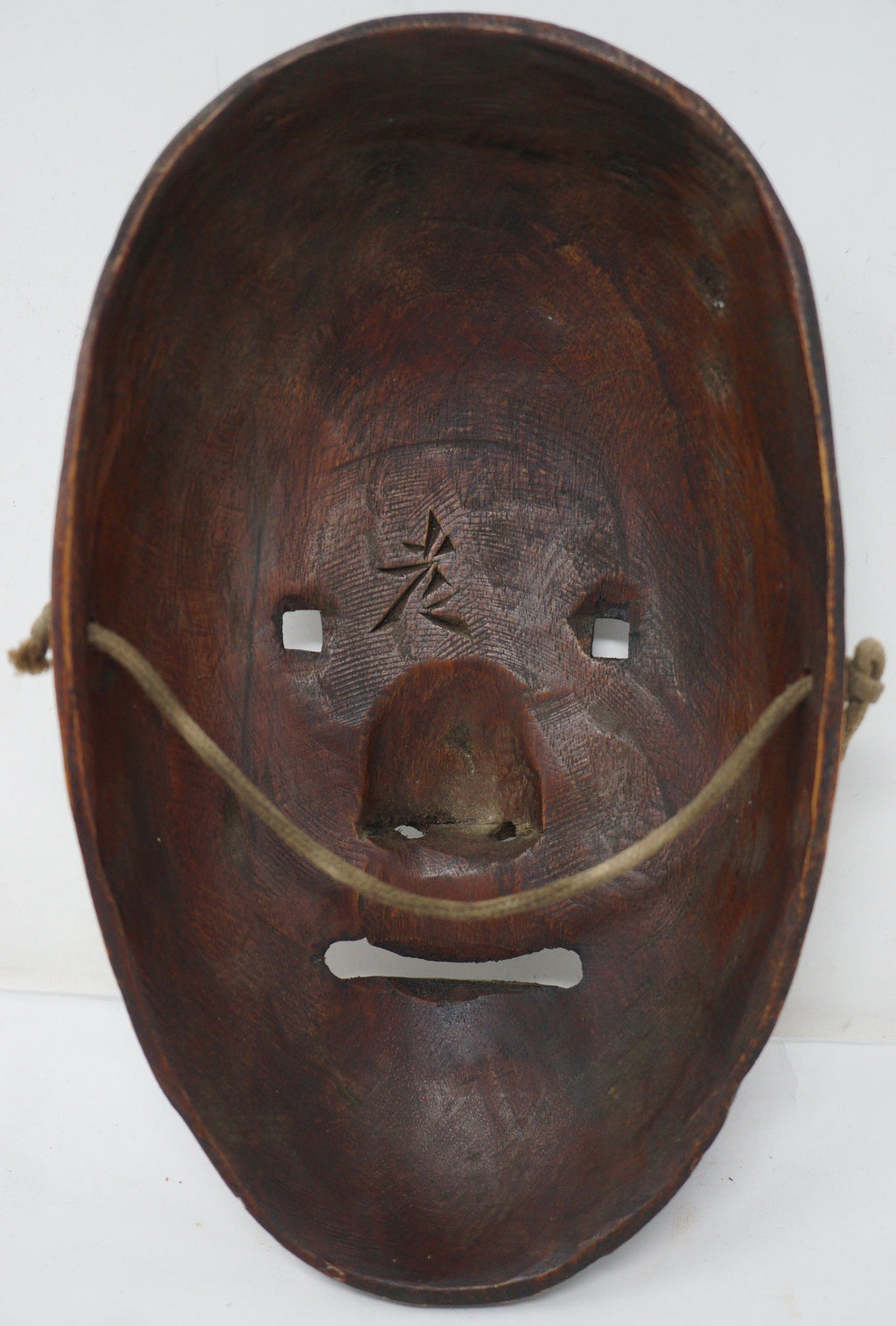 Japanische Noh-Theatermaske im Fukai-Stil aus Holz &amp; signiert aus Japan 0112F13