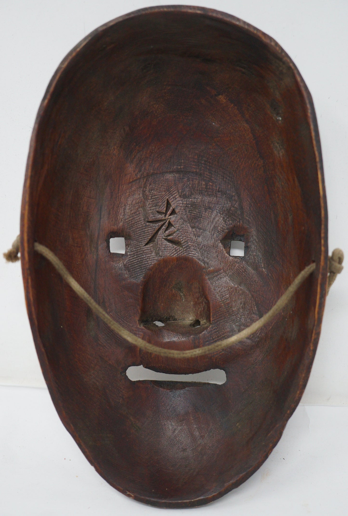 Japanese Noh-Theater Mask in Fukai-Style Made of Wood & Signed from Japan 0112F13