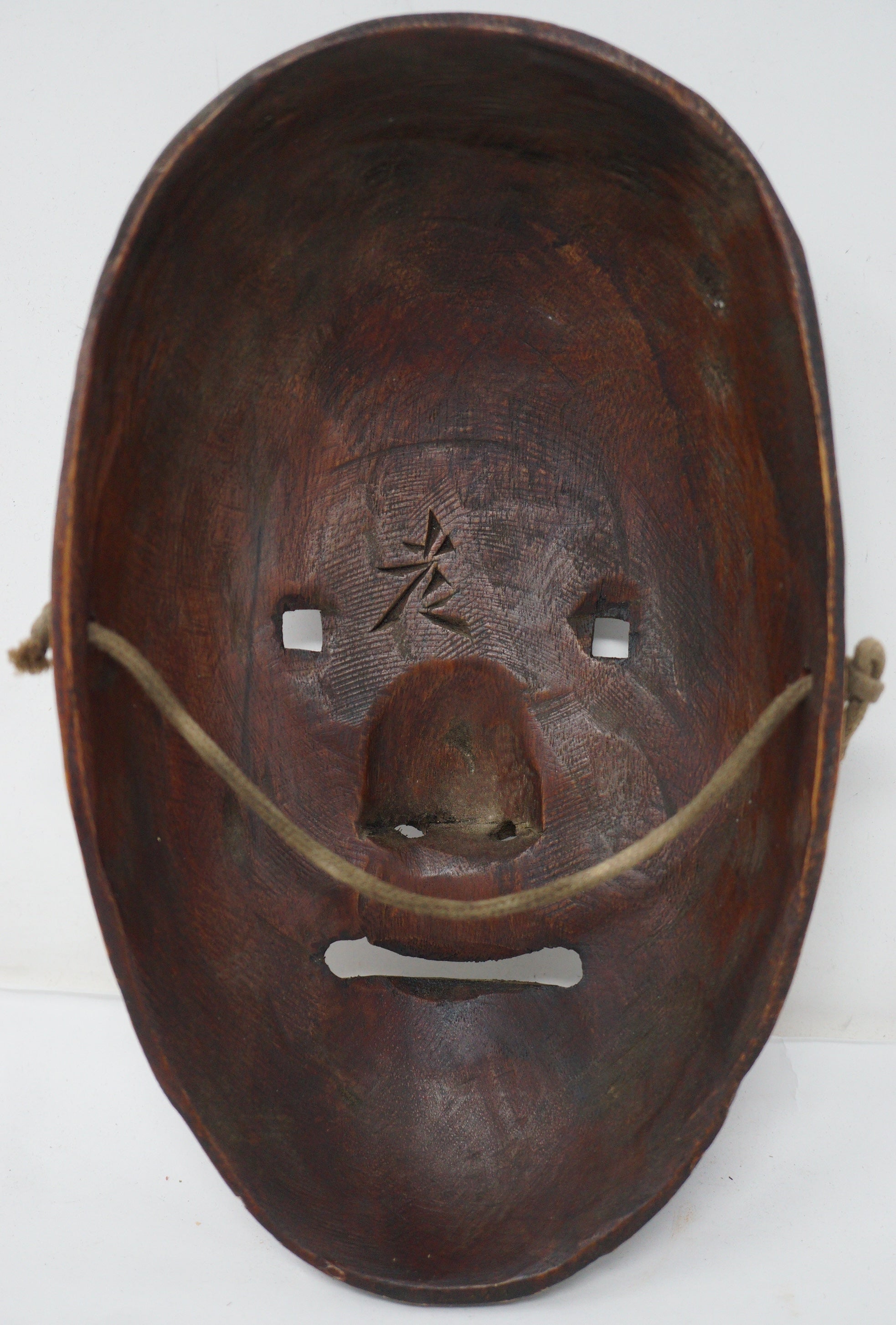 Japanische Noh-Theatermaske im Fukai-Stil aus Holz &amp; signiert aus Japan 0112F13