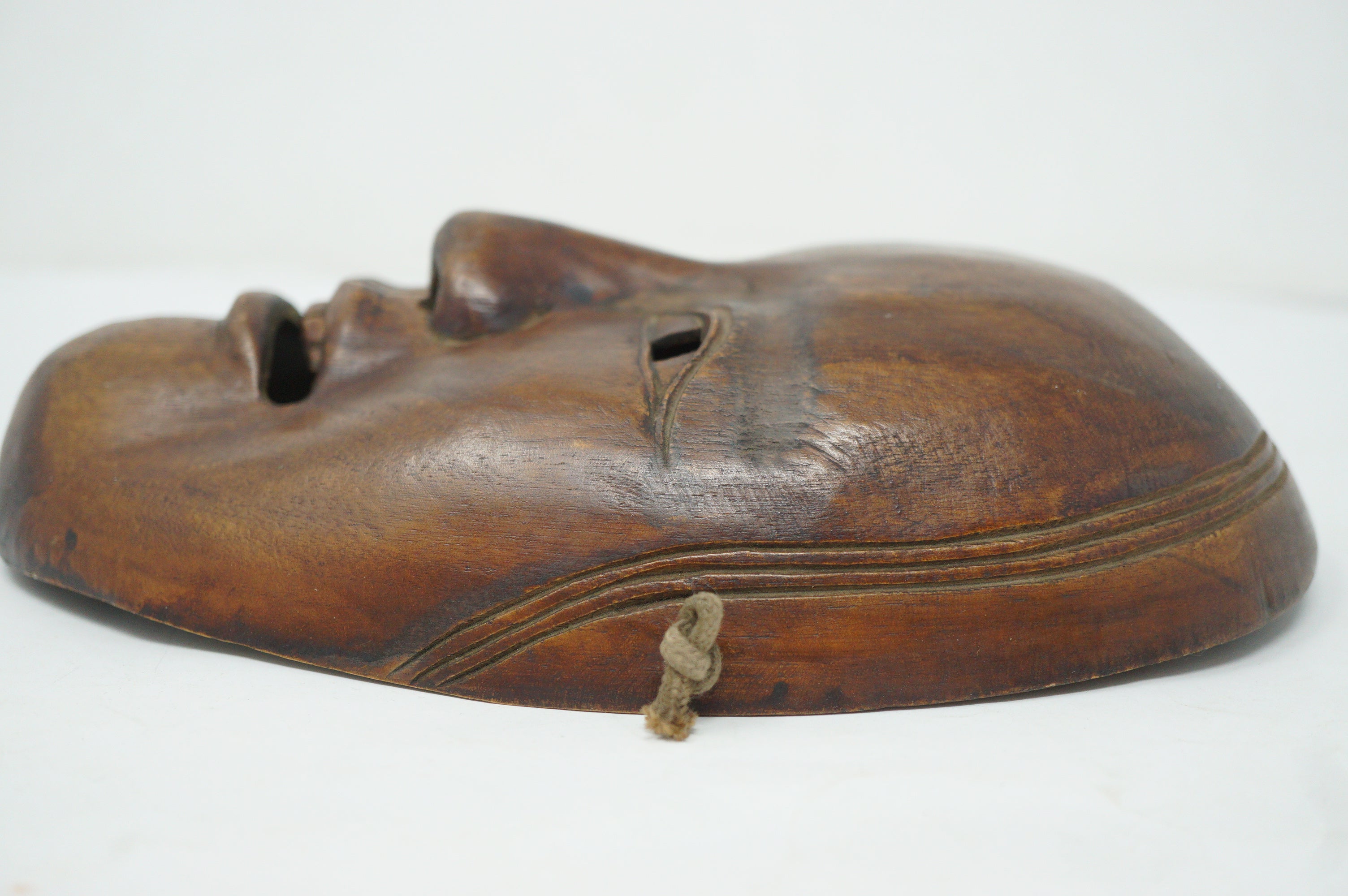 Japanische Noh-Theatermaske im Fukai-Stil aus Holz &amp; signiert aus Japan 0112F13