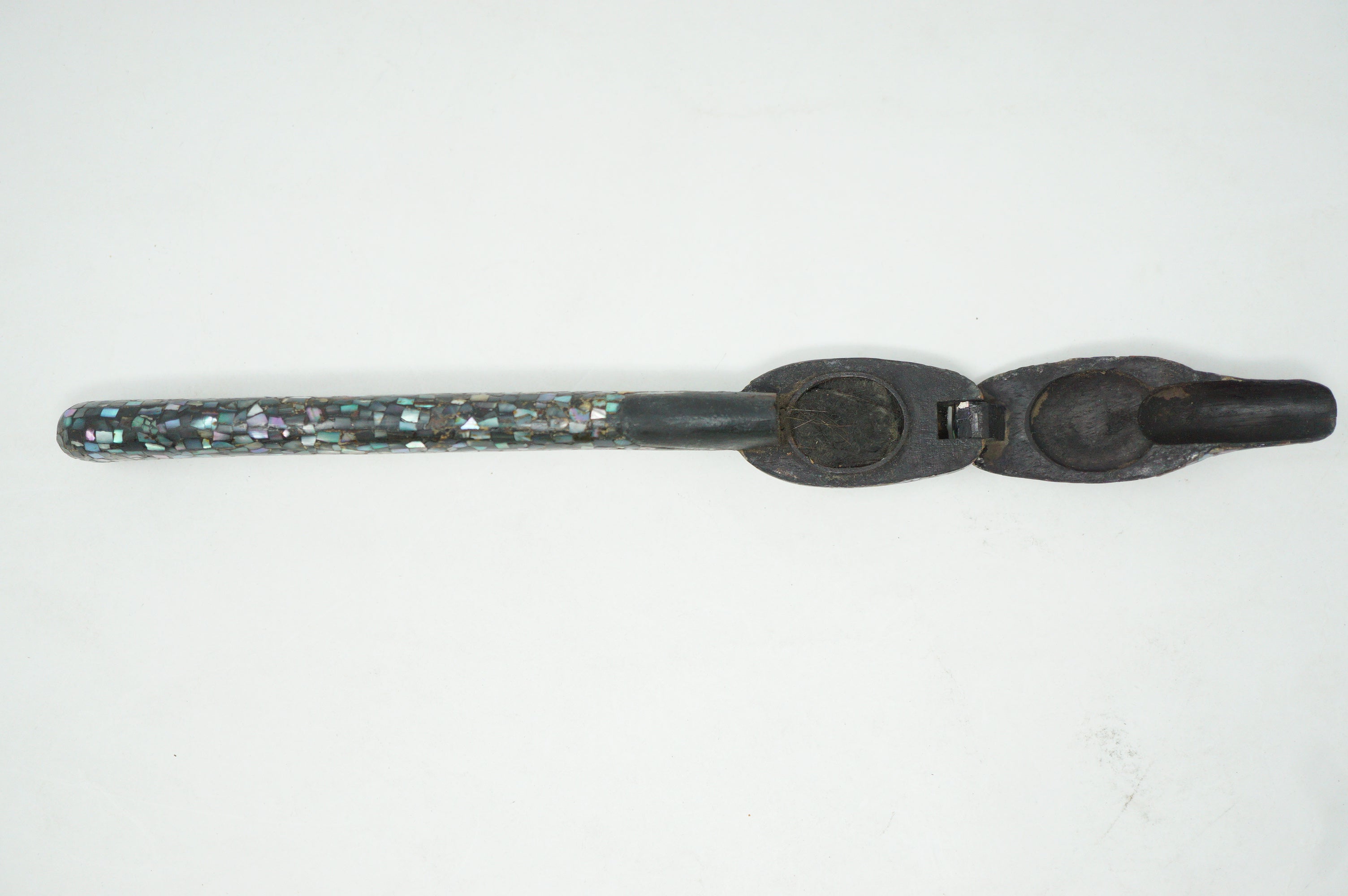 Japanischer Yatate Tintenbehälter aus Holz mit feinem Muschel-Design aus Japan 0910E13 