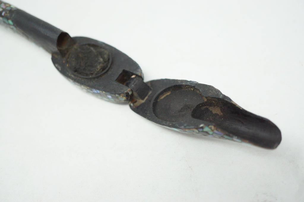 Japanischer Yatate Tintenbehälter aus Holz mit feinem Muschel-Design aus Japan 0910E13 