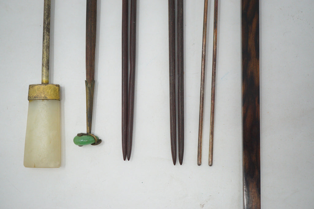 Japanese Vintage Hair Accessories Collection 18 quality Pieces in wooden Box 1101D13