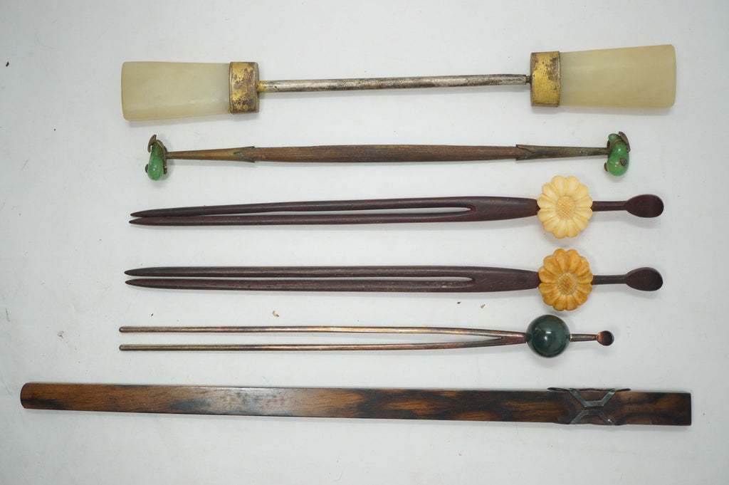 Japanese Vintage Hair Accessories Collection 18 quality Pieces in wooden Box 1101D13
