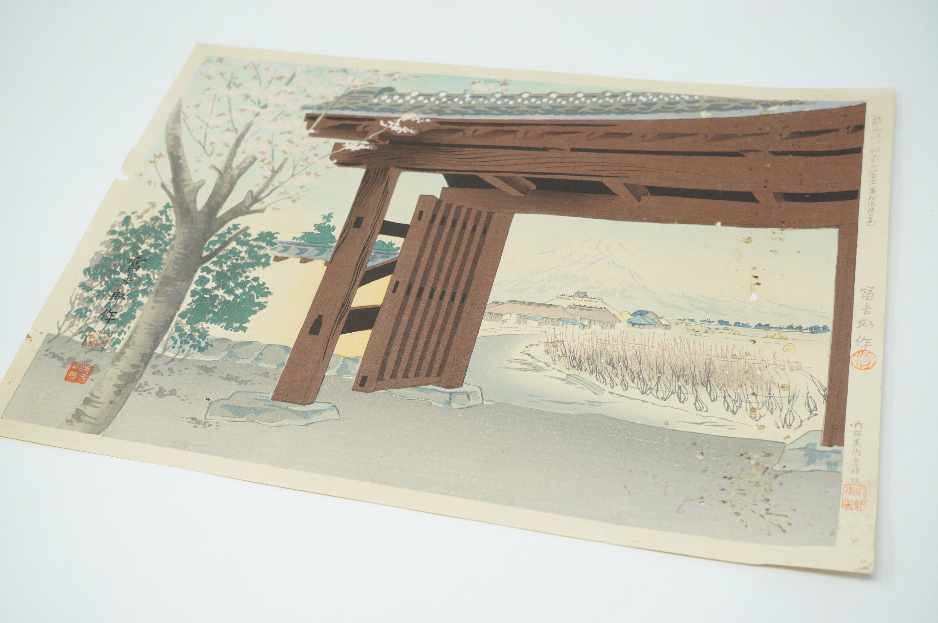 日本木版画原版作者：德力富吉郎 1941 年日本新版画 1130D13