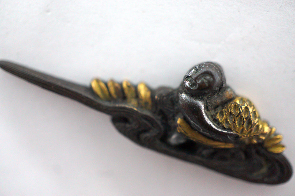Japanese Menuki Swordhandle Ornaments Original Antique Sword Parts from Japan 1214D14