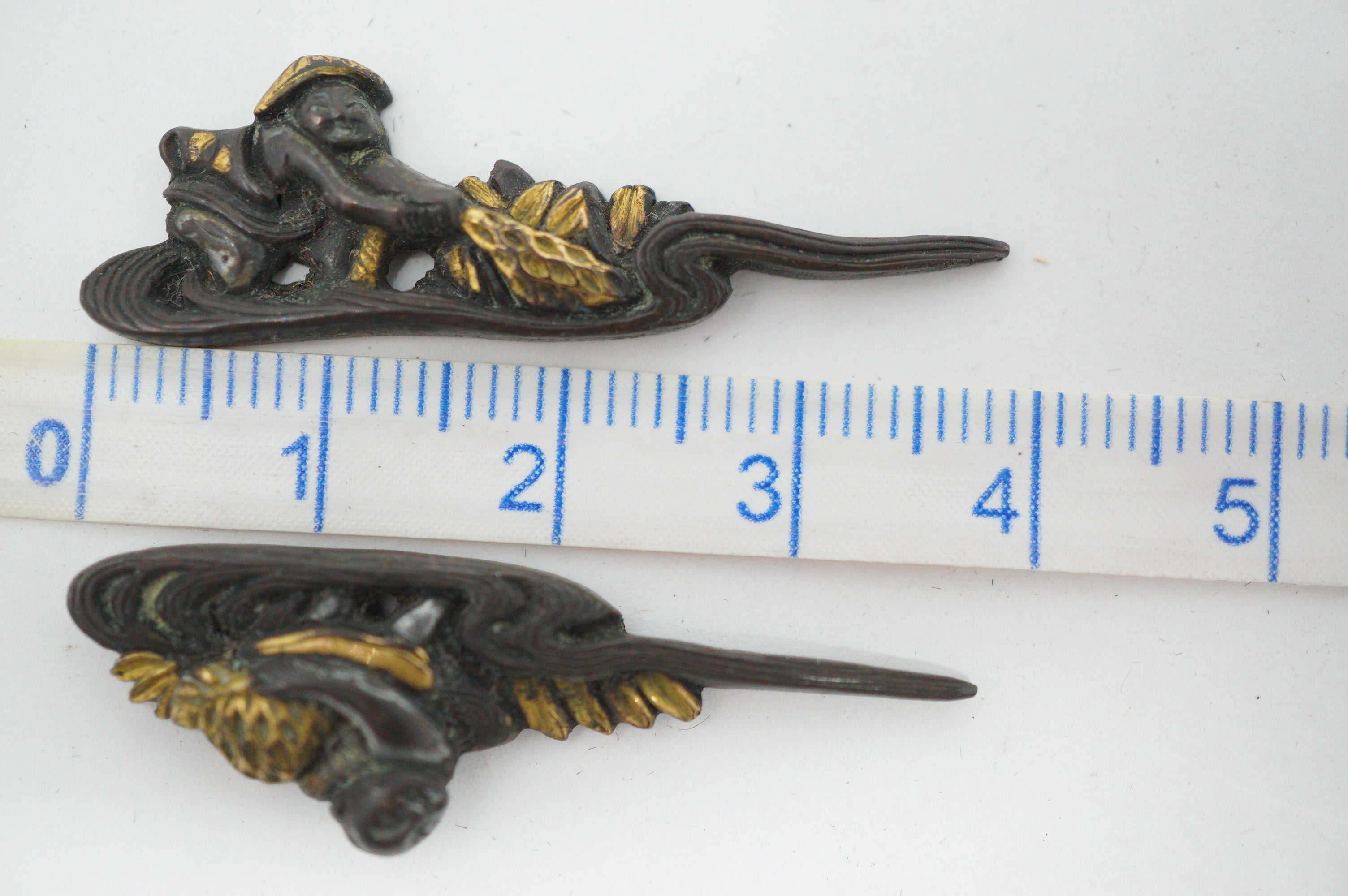 Japanese Menuki Swordhandle Ornaments Original Antique Sword Parts from Japan 1214D14