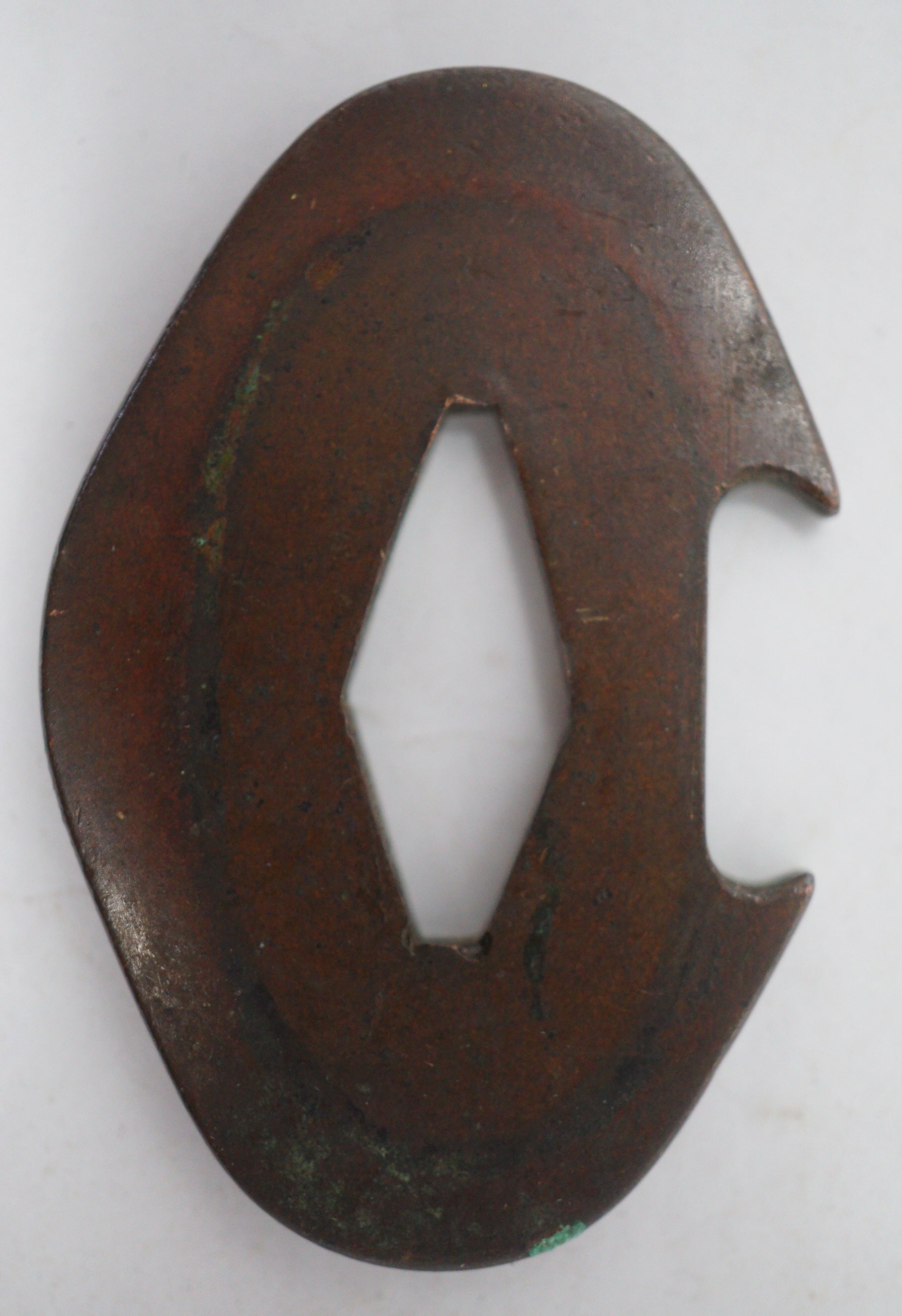 Japanischer Kupfer-Tsuba-Messerschutz, Antik, Original aus Japan 0310F14