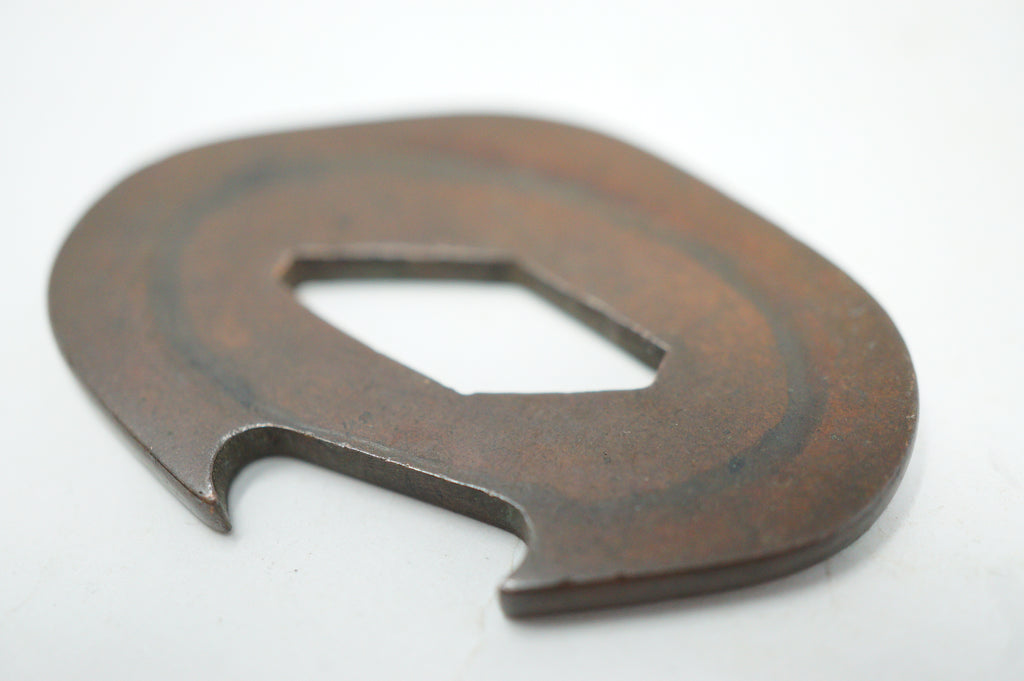 Japanischer Kupfer-Tsuba-Messerschutz, Antik, Original aus Japan 0310F14