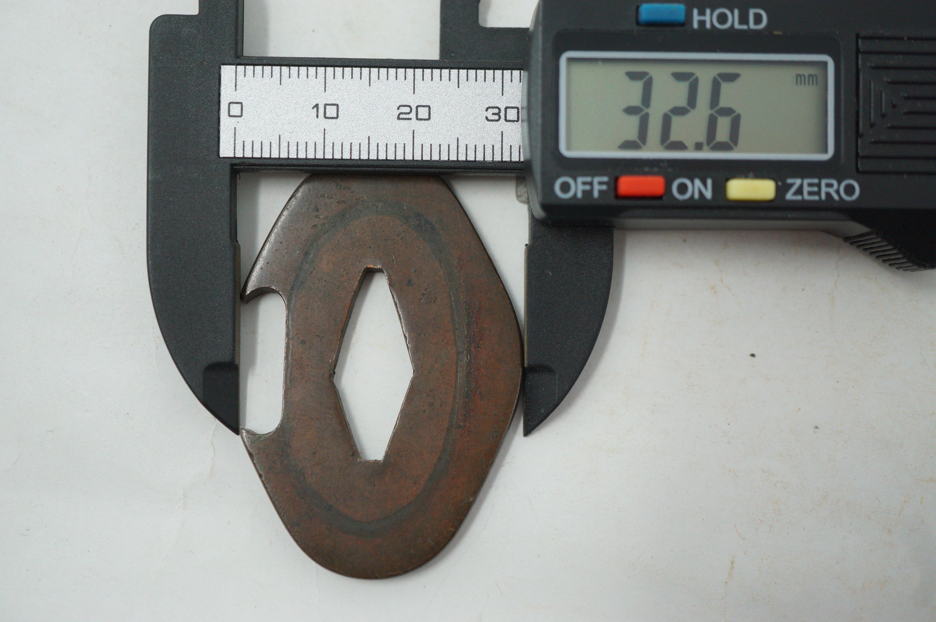Japanischer Kupfer-Tsuba-Messerschutz, Antik, Original aus Japan 0310F14