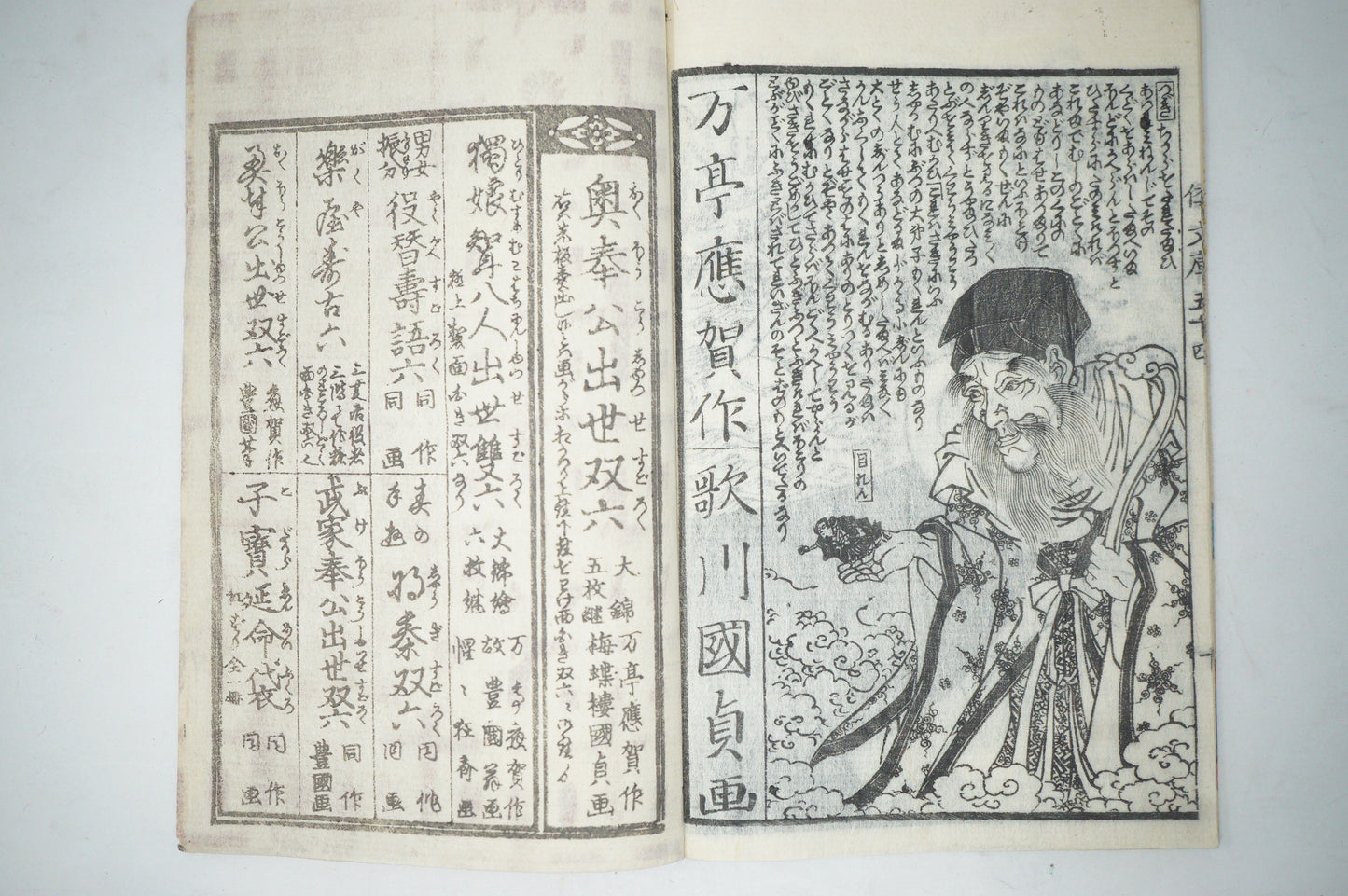 Antikes japanisches Manga-Buch mit detaillierten Holzschnittbildern aus Japan 0928D14