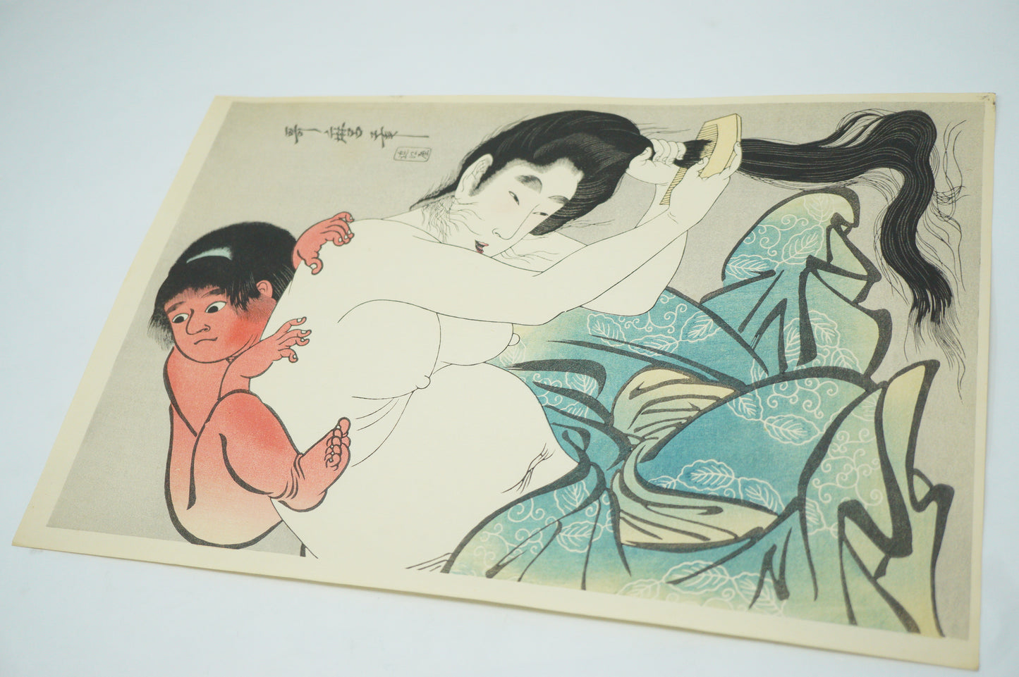 Japanischer Qualitäts-Holzschnitt-Nachdruck - Mutter und Kind - von Kitagawa Utamaro 0822E14