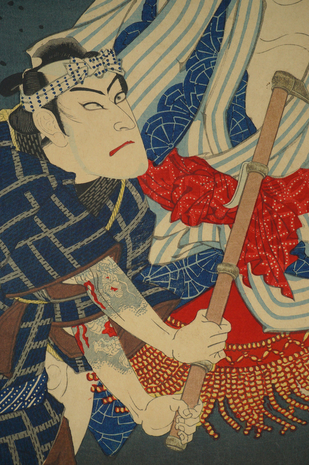 Japanese Woodblock Print Original by Toyohara Kunichika -Kabuki Actor Print- 0121G14