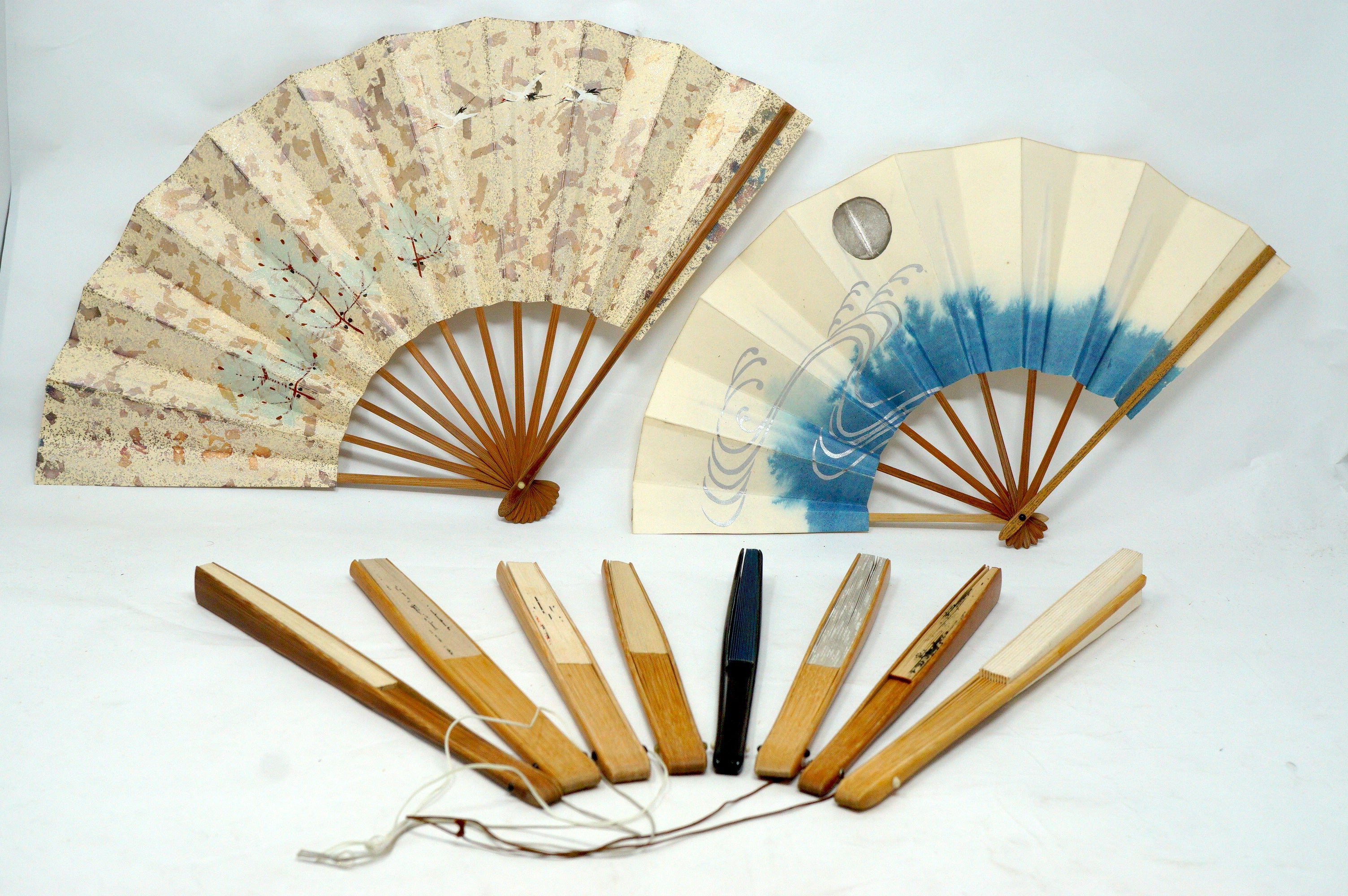 Japanische Sensu Faltfächer-Kollektion x10 Vintage Original 扇子 aus Japan 1127D14
