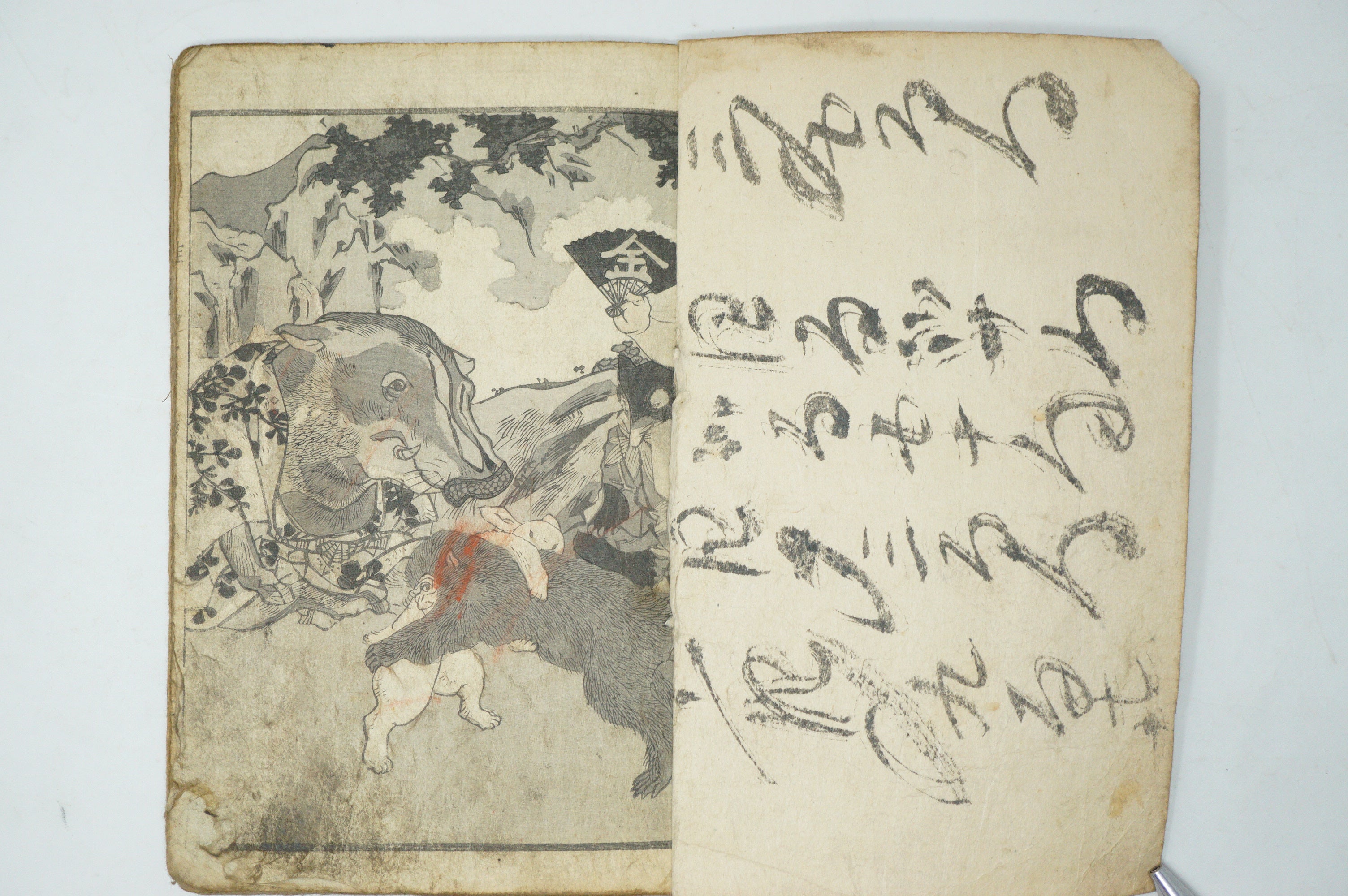 Original Woodblock Manga Buch mit detaillierten Bildern von Hiroshige &amp; Kuniyoshi aus Japan 0603E15