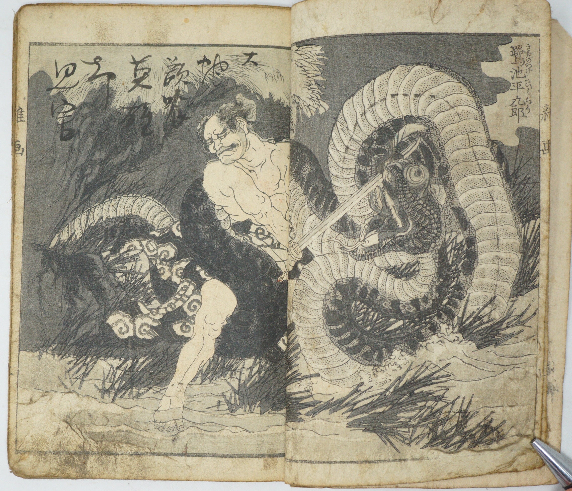 Original Woodblock Manga Buch mit detaillierten Bildern von Hiroshige &amp; Kuniyoshi aus Japan 0603E15