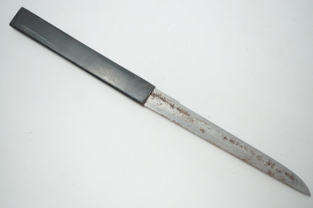 Antikes Wakizashi-Schwert, komplett mit Holzklinge, Kozuka-Messer und Originaltasche 0817D15