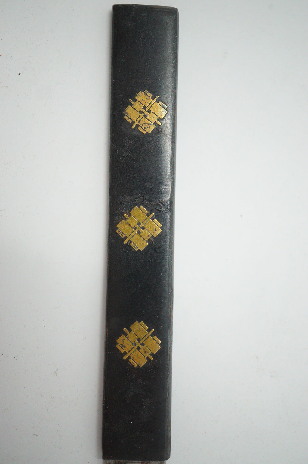 Antikes Wakizashi-Schwert, komplett mit Holzklinge, Kozuka-Messer und Originaltasche 0817D15