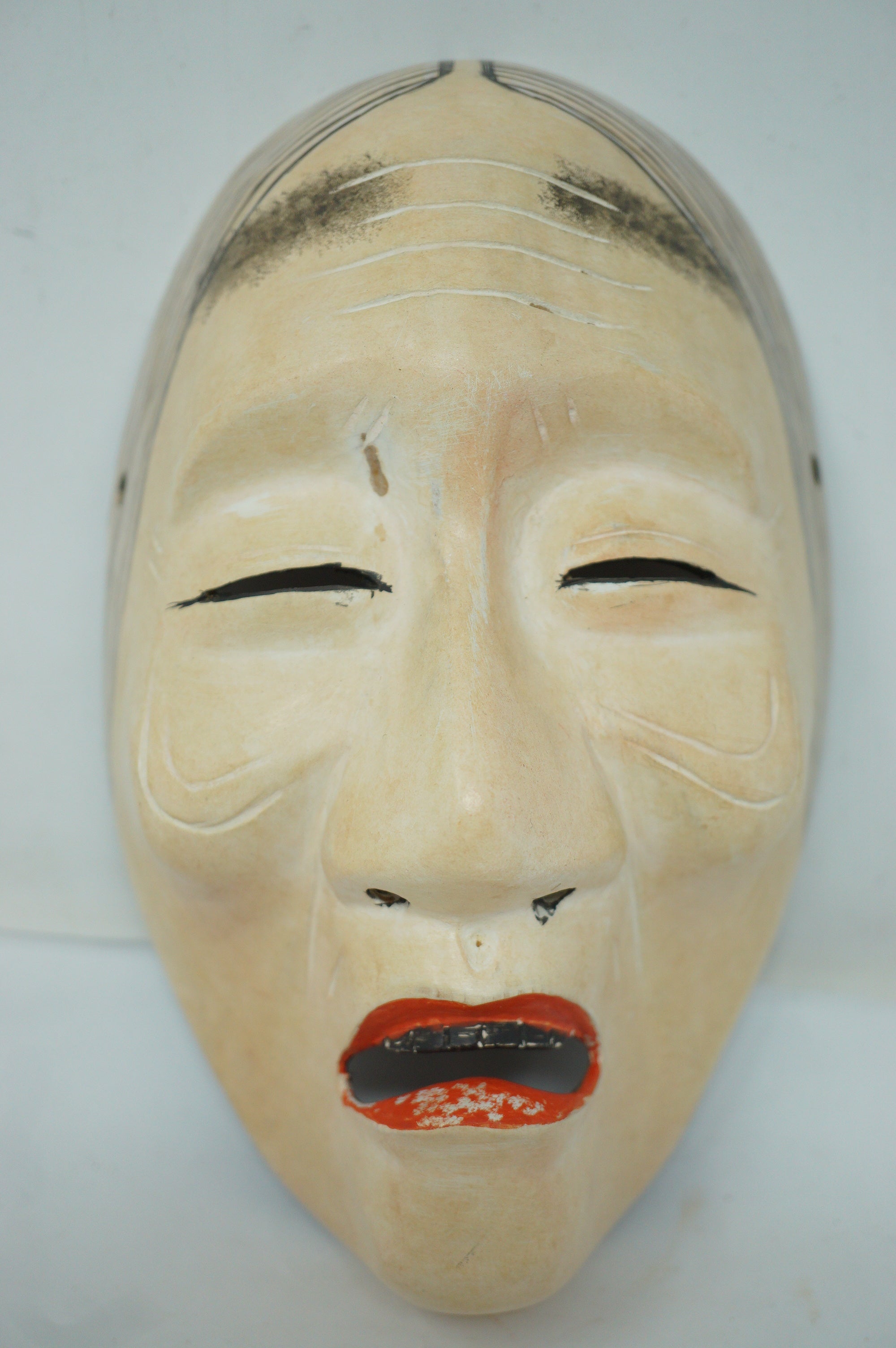 日本能剧恩纳风格木制面具复古原装日本 0331F15 – Japantik