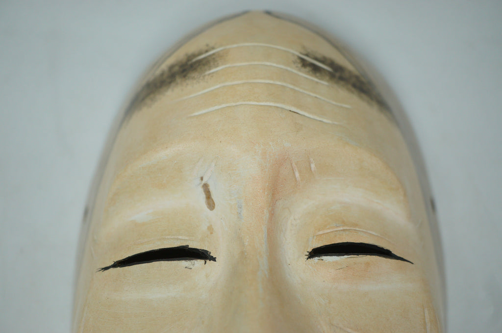 日本能剧恩纳风格木制面具复古原装日本 0331F15