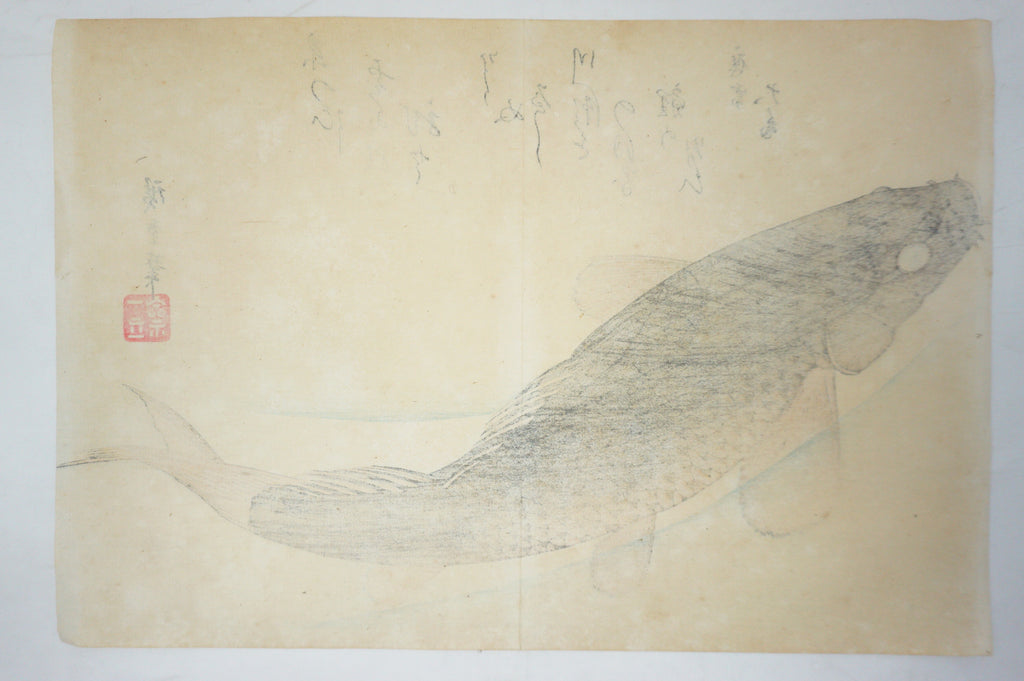 Japanese Woodblock Print Recarved Edition by Utagawa Hiroshige - Carp 1105D15