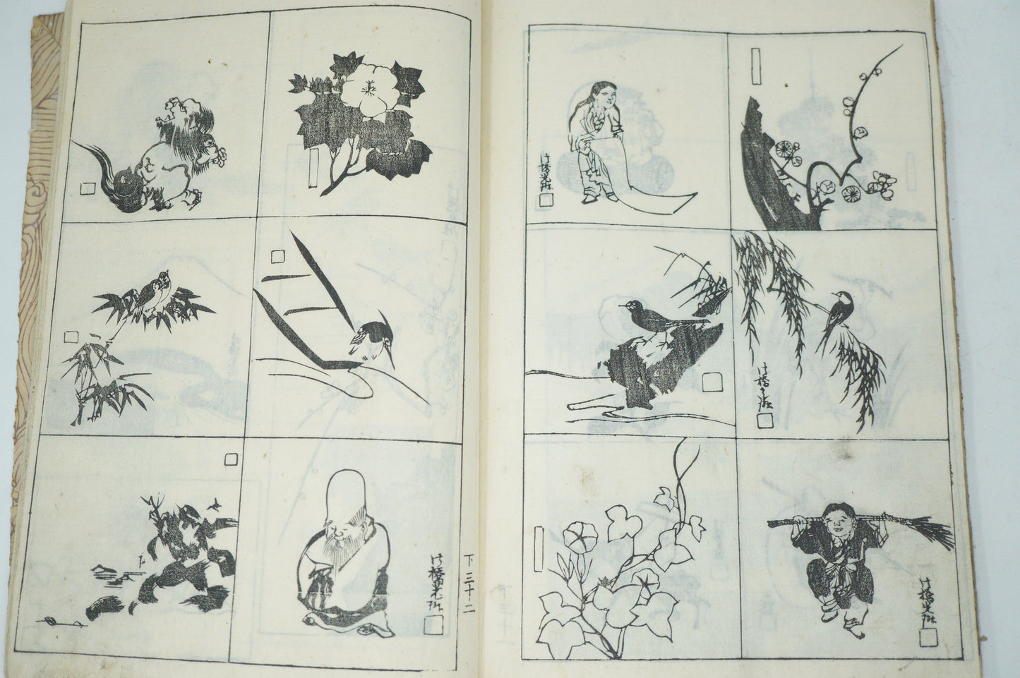 Antique 1887 Japanese Story Book with detailed Woodblock Printed Images from Japan 0509E15