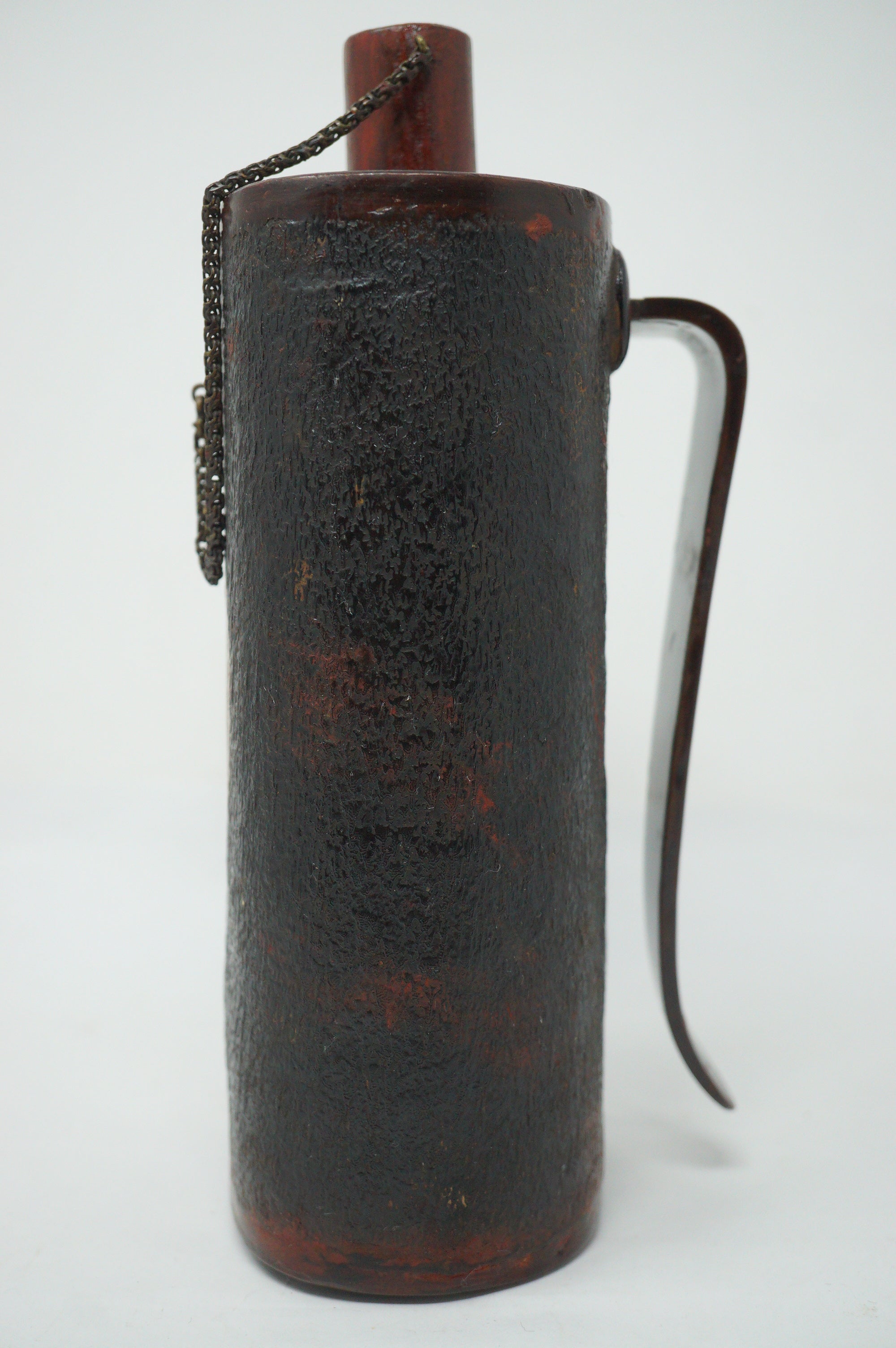 Japanese Kayaku-Ire Gunpowder Flask with Taira Family Crest Antique Original from Japan 0331G15