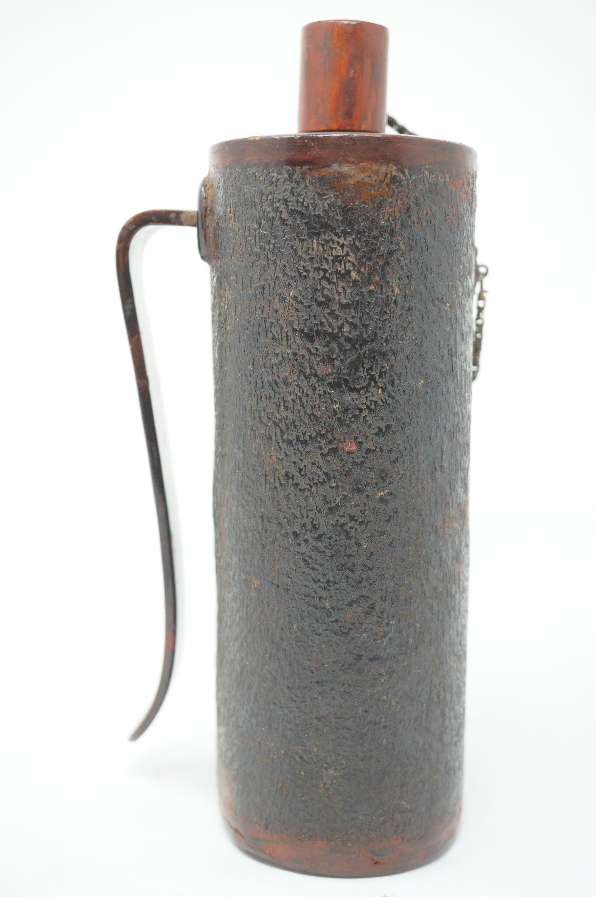 Japanese Kayaku-Ire Gunpowder Flask with Taira Family Crest Antique Original from Japan 0331G15