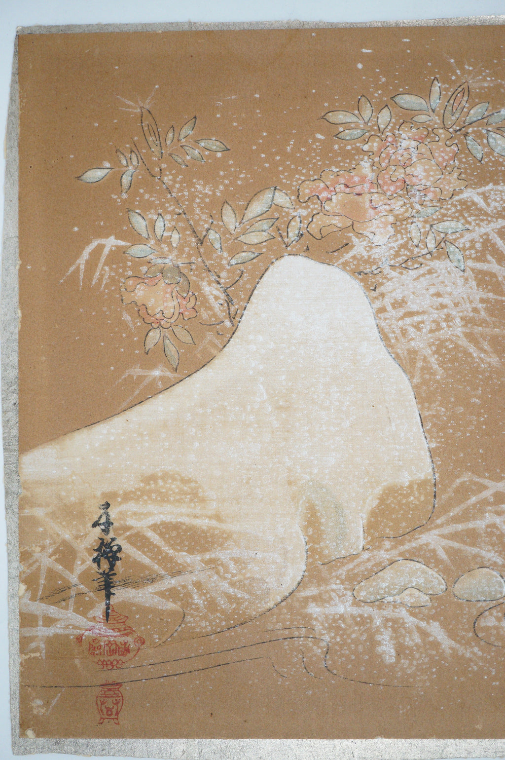Japanese Woodblock Print -Mandarin Ducks- by Miyazaki Yuzen 0105E16