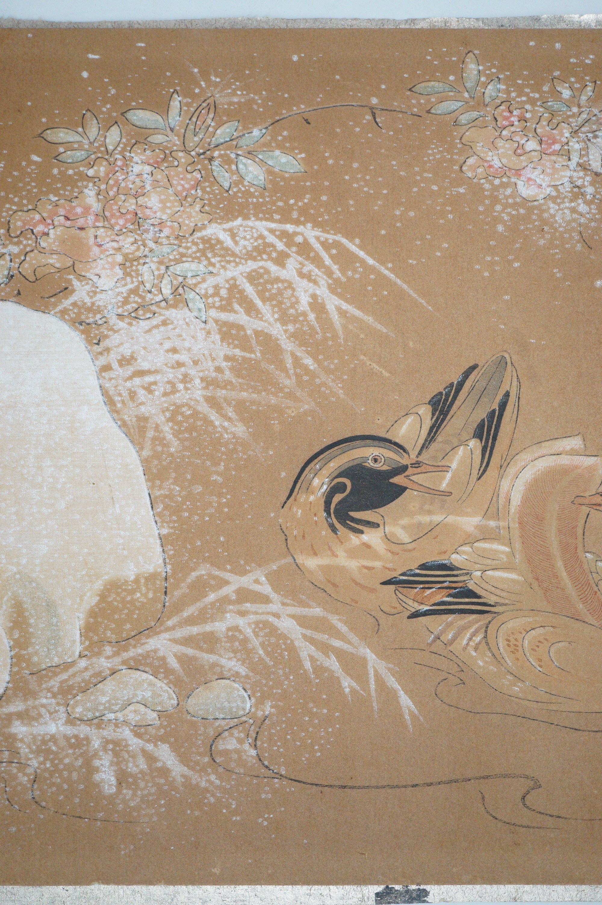 Japanese Woodblock Print -Mandarin Ducks- by Miyazaki Yuzen 0105E16