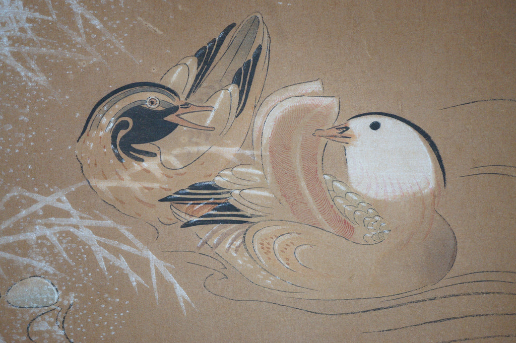 Japanese Woodblock Print -Mandarin Ducks- by Miyazaki Yuzen 0105E16
