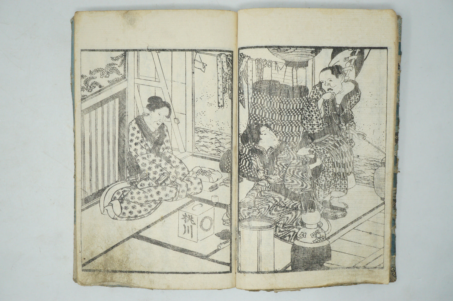 Original Woodblock Manga Book Set x3 with detailed Images by Seisai Eiichi from Japan 0603E16