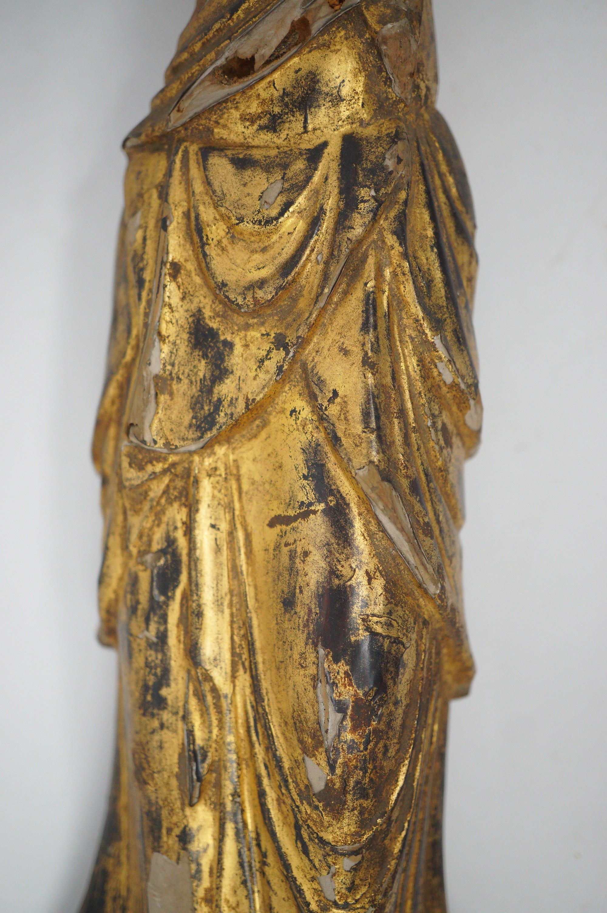 Kannon Bodhisattva Figur Gott der Liebe und Barmherzigkeit, antikes Original aus Japan 0808D16